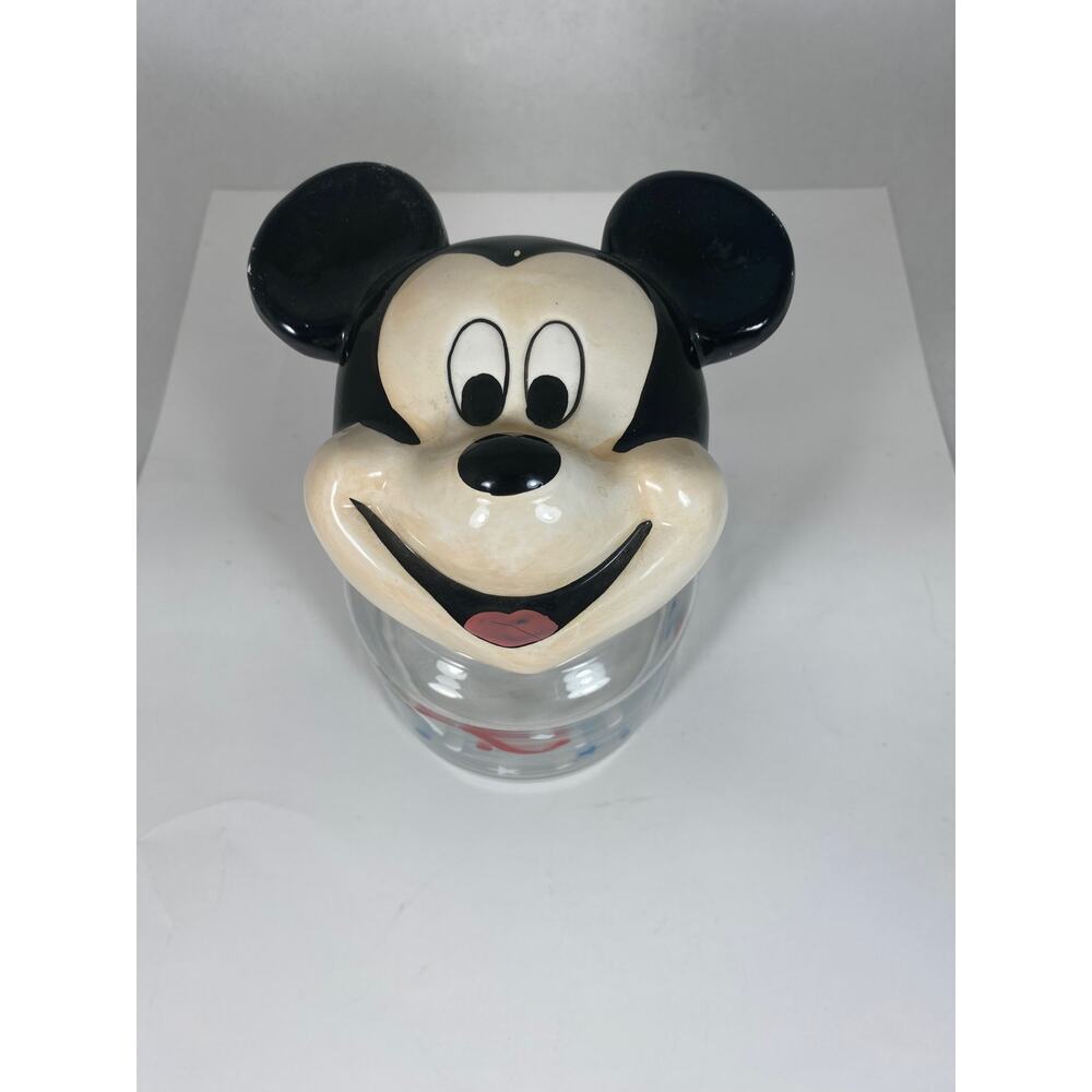 Vintage 90's Walt Disney Mickey Mouse Ceramic Glass Cookie Jars